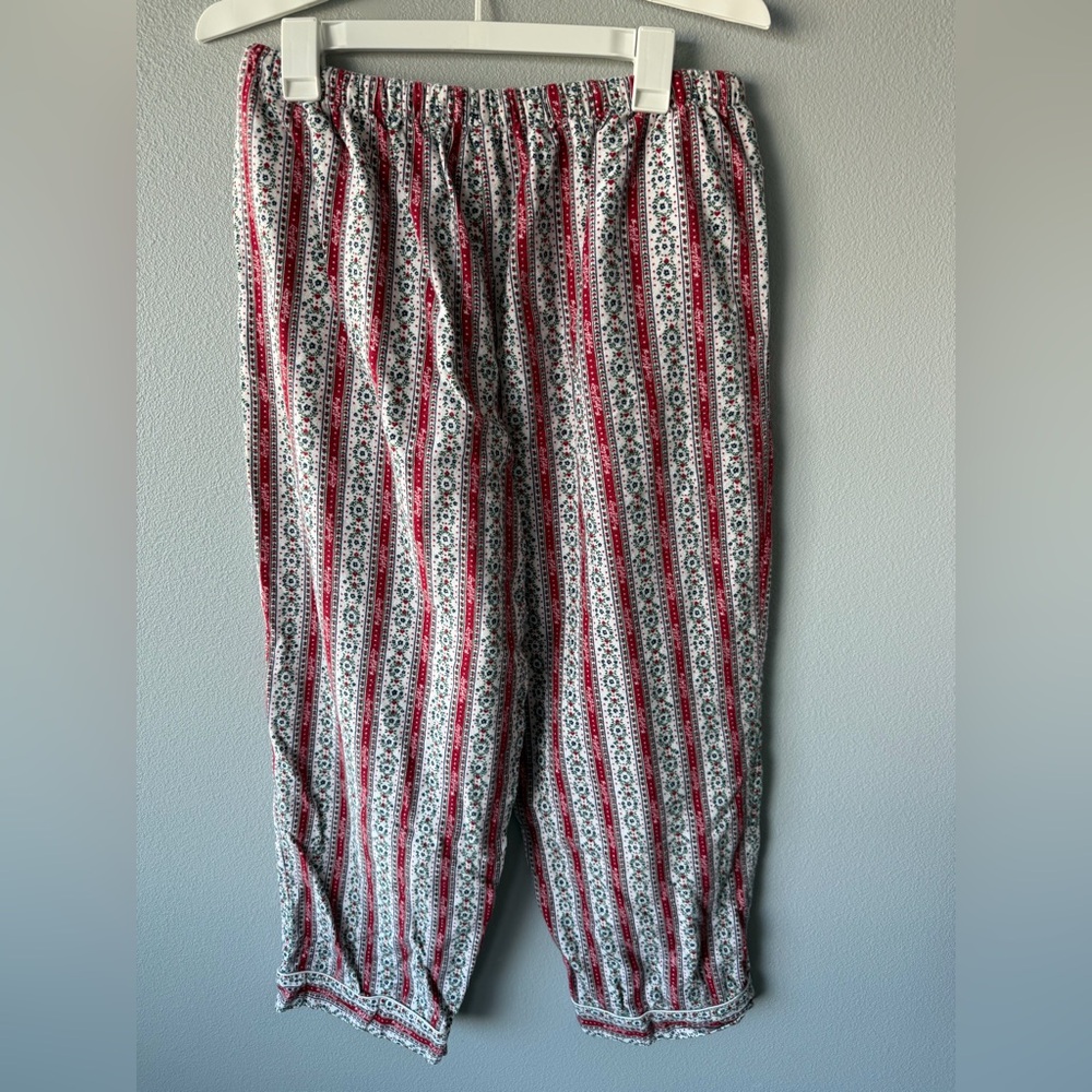 Lanz of Salzburg red white patterned 100% cotton flannel pajama set Women’s sz L - Picture 10 of 12